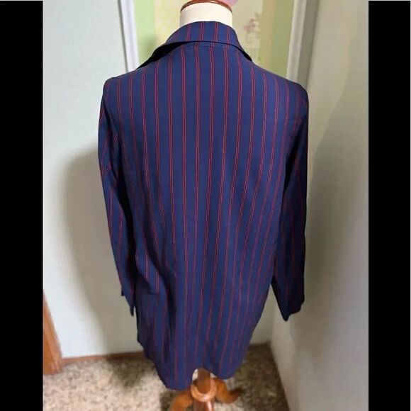 NWOT Blue & Red Striped Open Forever 21 Cardigan Size Medium #C32 - Picture 3 of 5